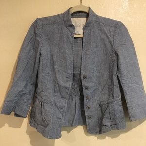Button-front chambray jacket
